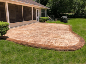 Concrete patio slabs - stained patio