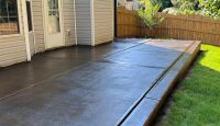 Stained backyard patio